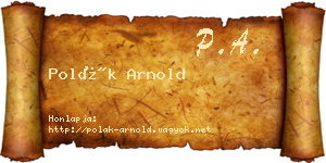 Polák Arnold névjegykártya