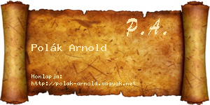 Polák Arnold névjegykártya